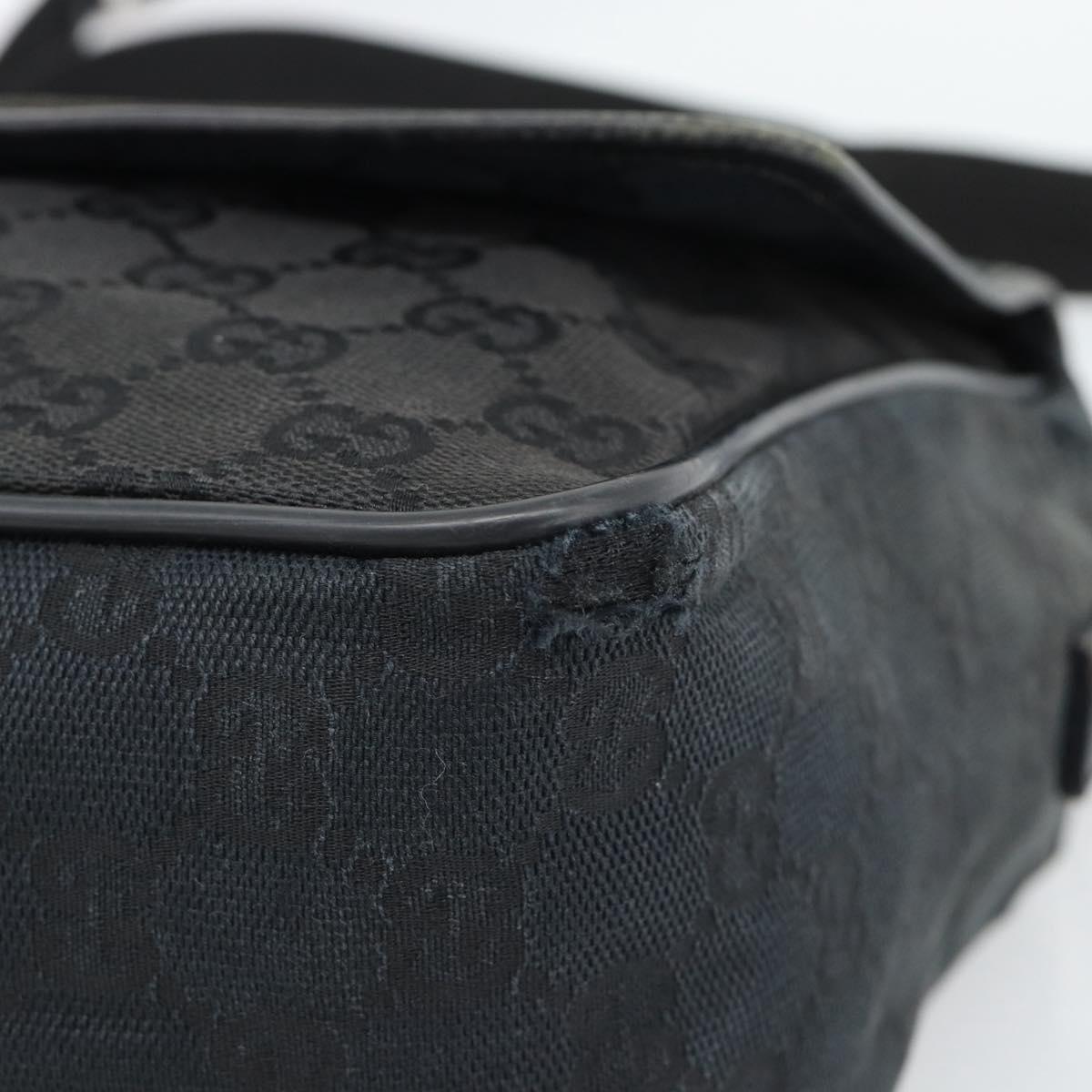 GUCCI GG Canvas Shoulder Bag Black 28562 Auth bs35748