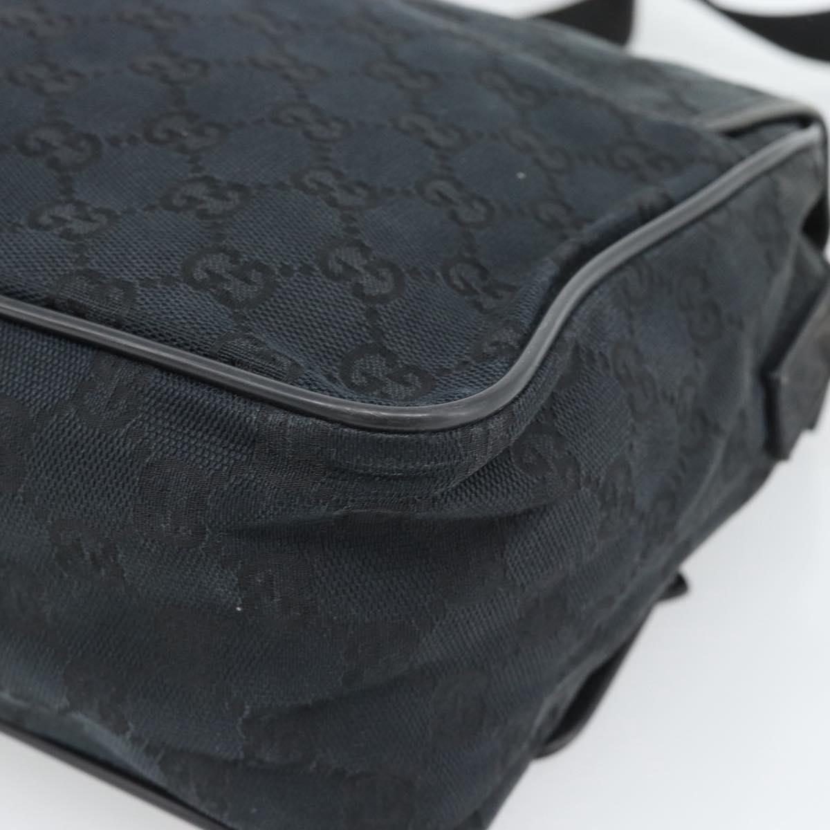 GUCCI GG Canvas Shoulder Bag Black 28562 Auth bs35748