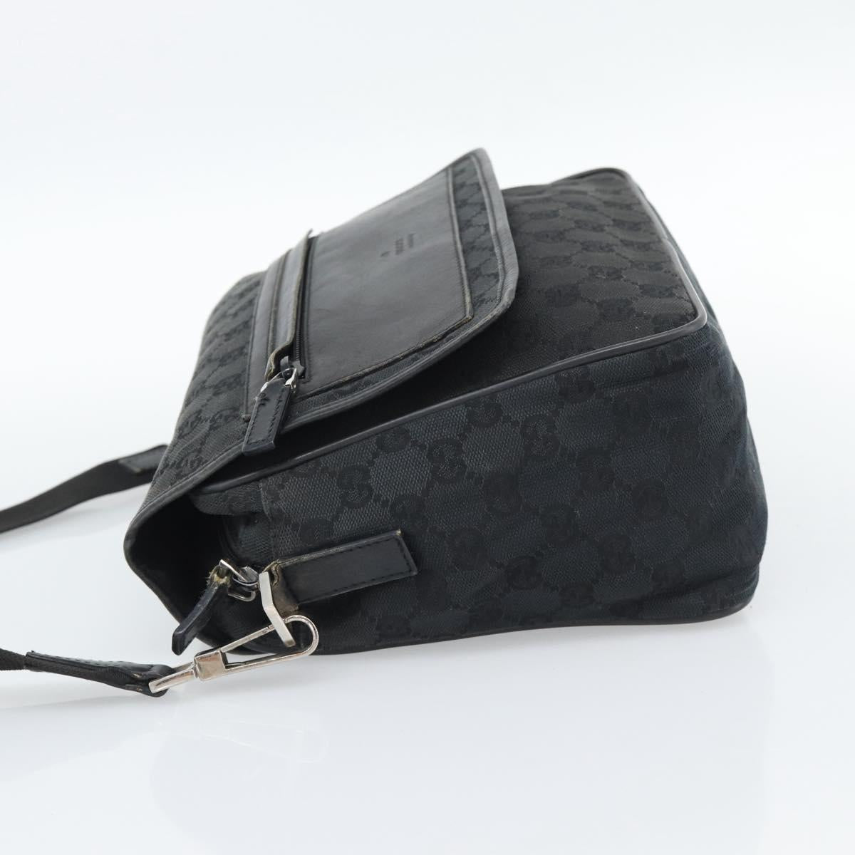 GUCCI GG Canvas Shoulder Bag Black 28562 Auth bs35748