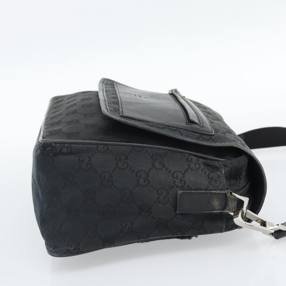 GUCCI GG Canvas Shoulder Bag Black 28562 Auth bs35748