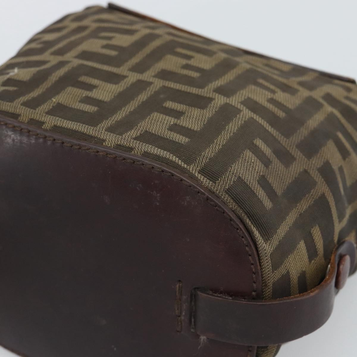 FENDI Zucca Hand Bag Black 15822 Auth bs35752