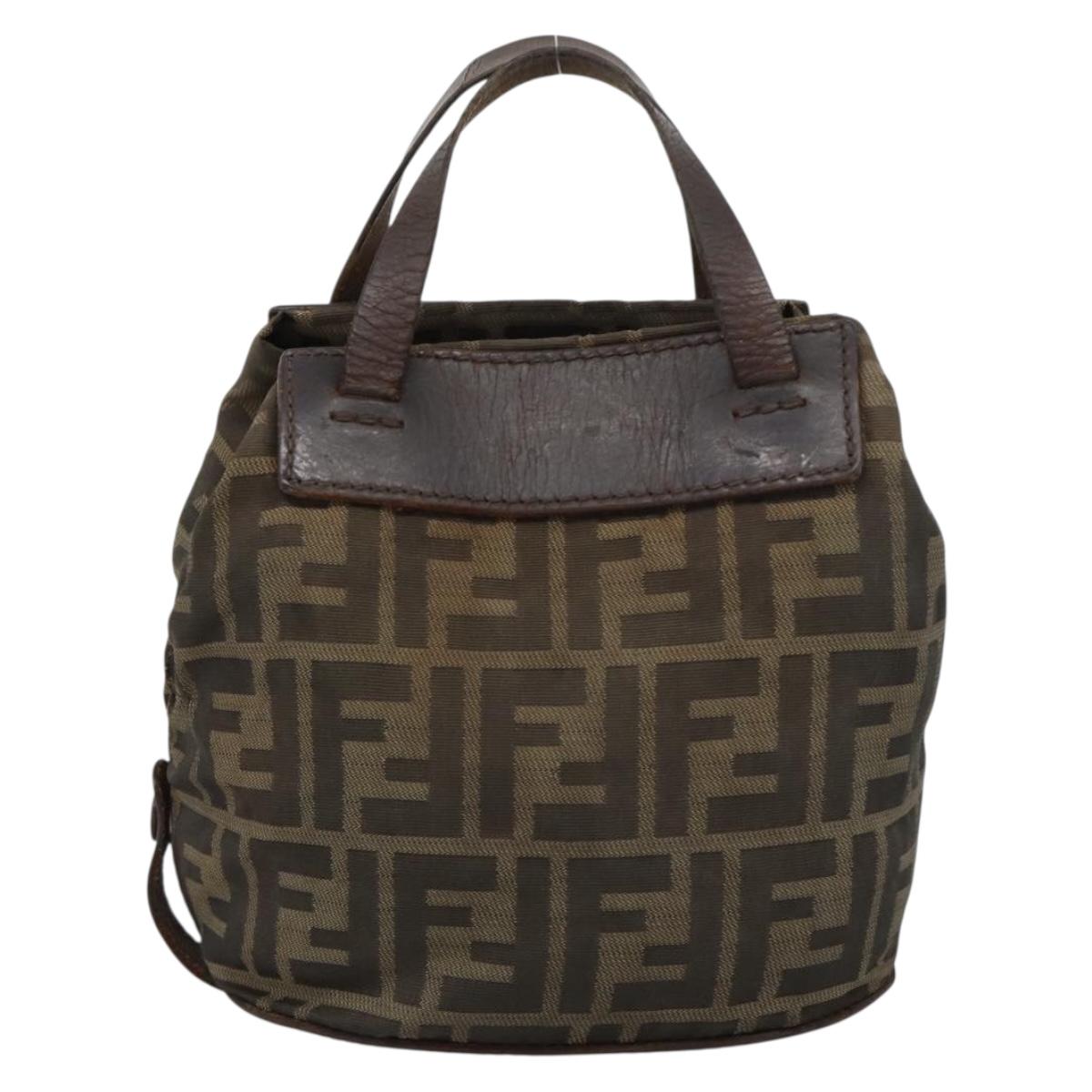 FENDI Zucca Hand Bag Black 15822 Auth bs35752