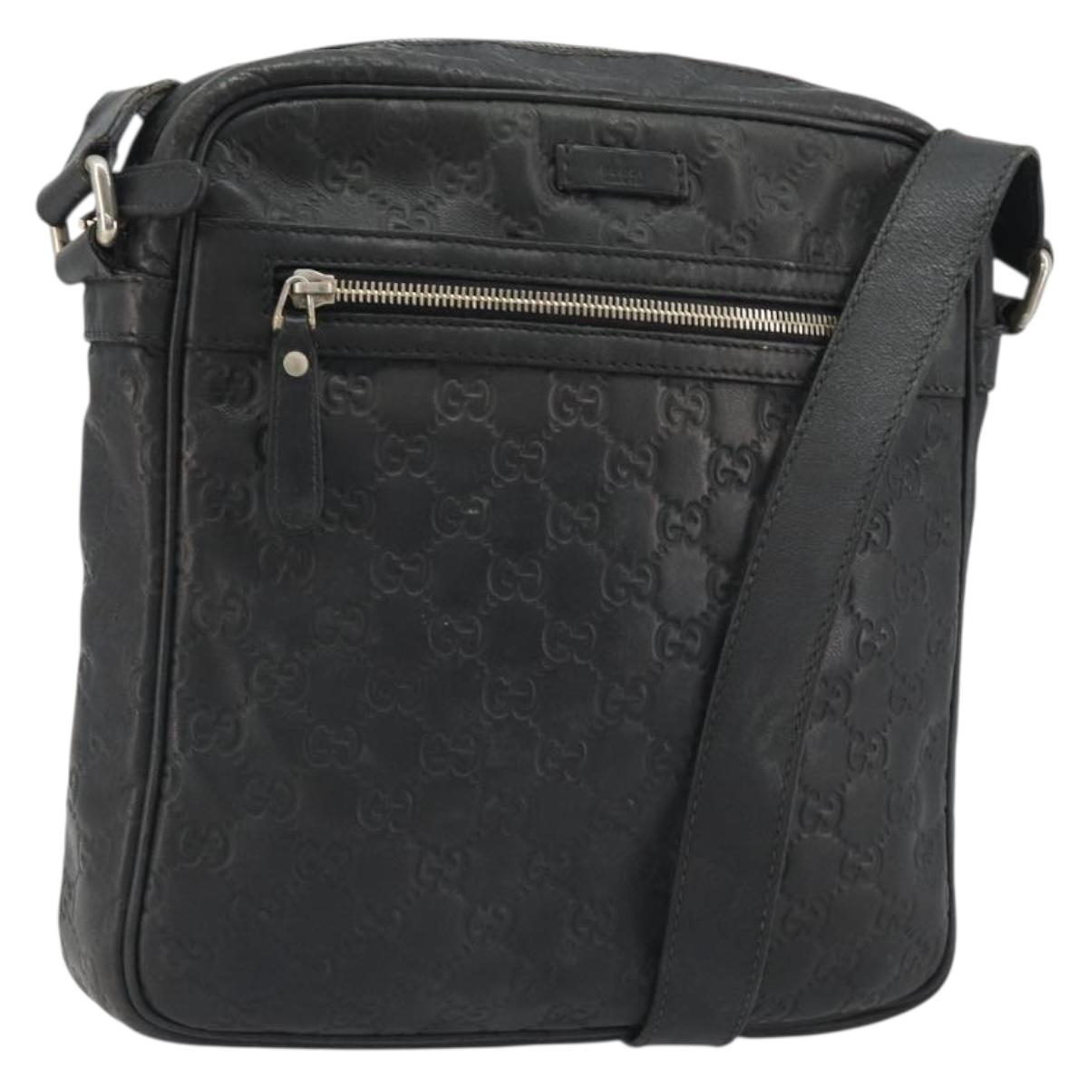 GUCCI GuccissimaGG Shoulder Bag Black Gold 201448 Auth bs35753