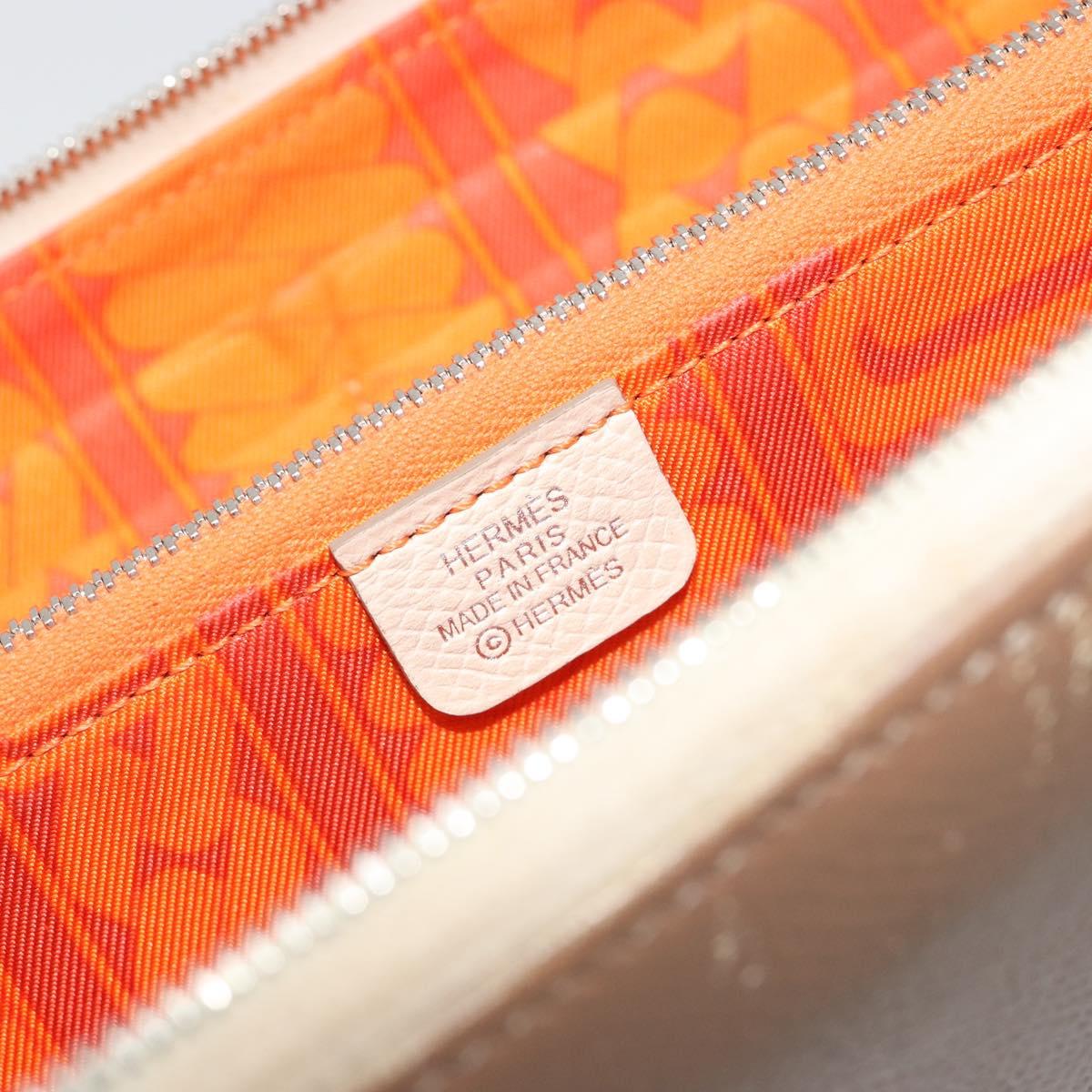 HERMES Azap Classic Long Wallet Leather Brown Auth bs35755