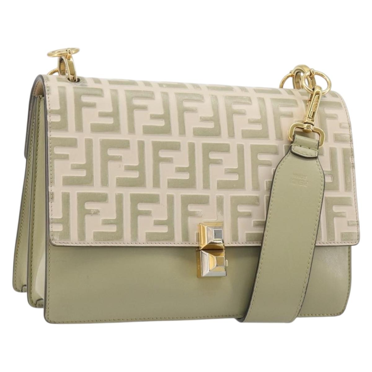 FENDI Zucca Shoulder Bag Ivory Gold 8BT283 Auth bs35756A