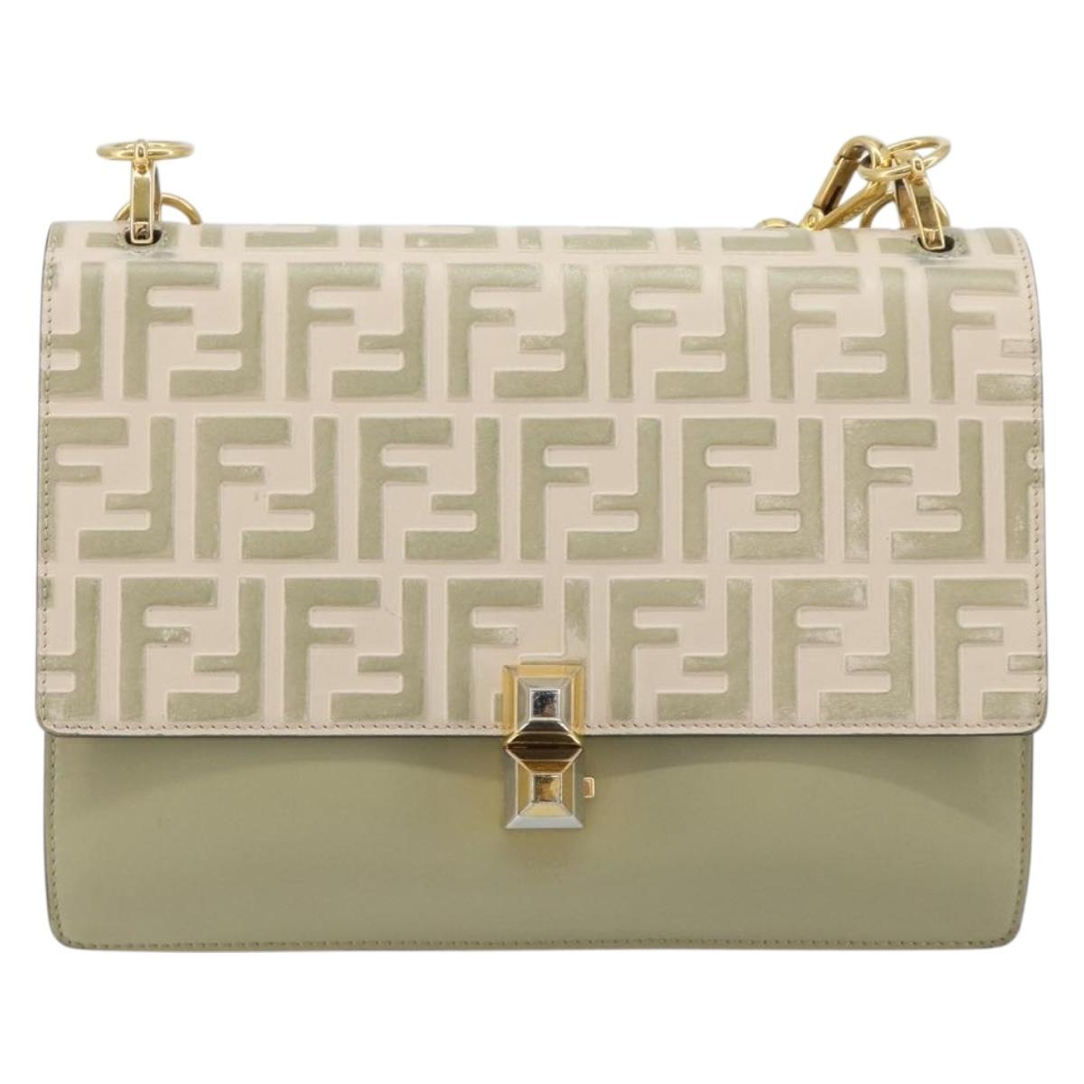 FENDI Zucca Shoulder Bag Ivory Gold 8BT283 Auth bs35756A