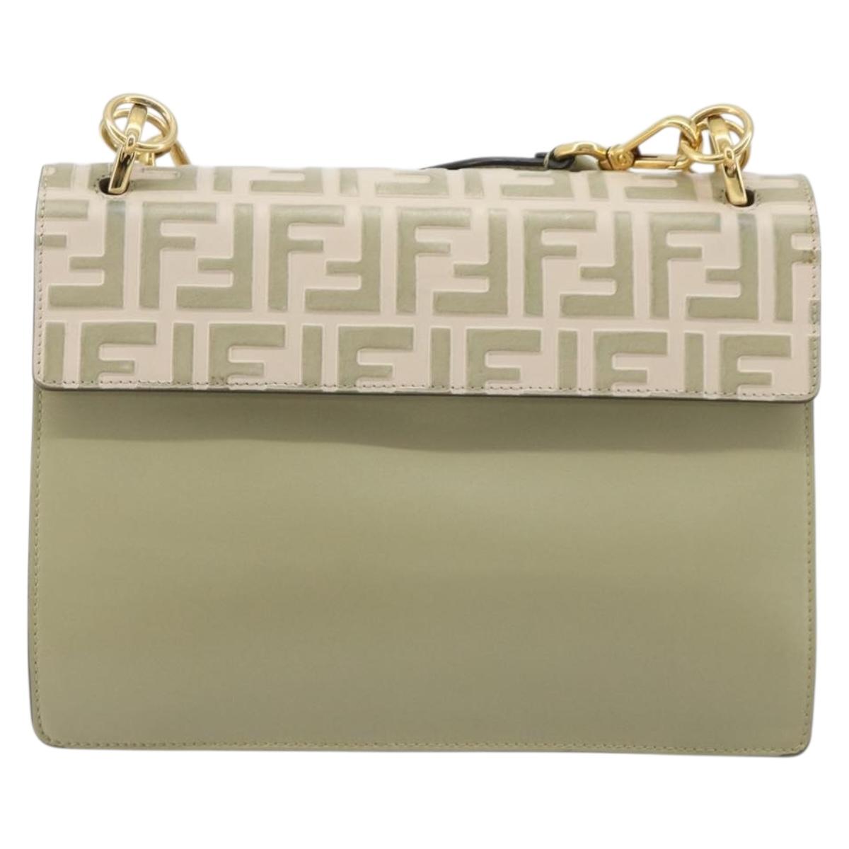 FENDI Zucca Shoulder Bag Ivory Gold 8BT283 Auth bs35756A