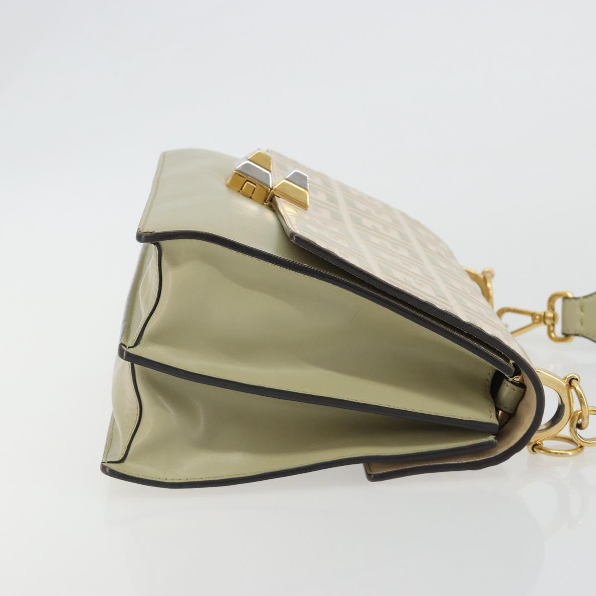 FENDI Zucca Shoulder Bag Ivory Gold 8BT283 Auth bs35756A