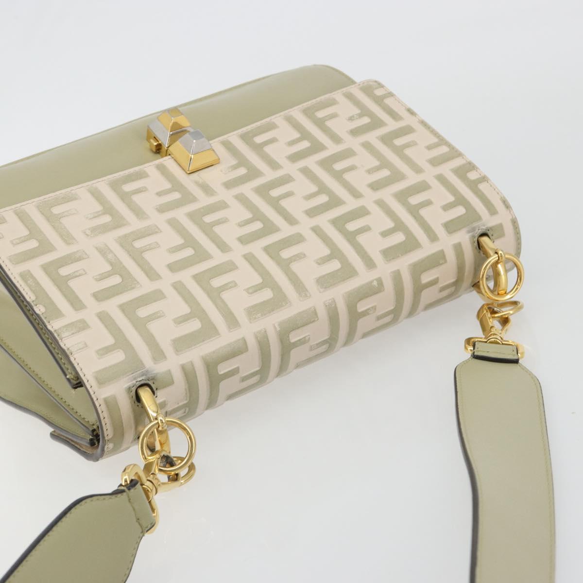FENDI Zucca Shoulder Bag Ivory Gold 8BT283 Auth bs35756A