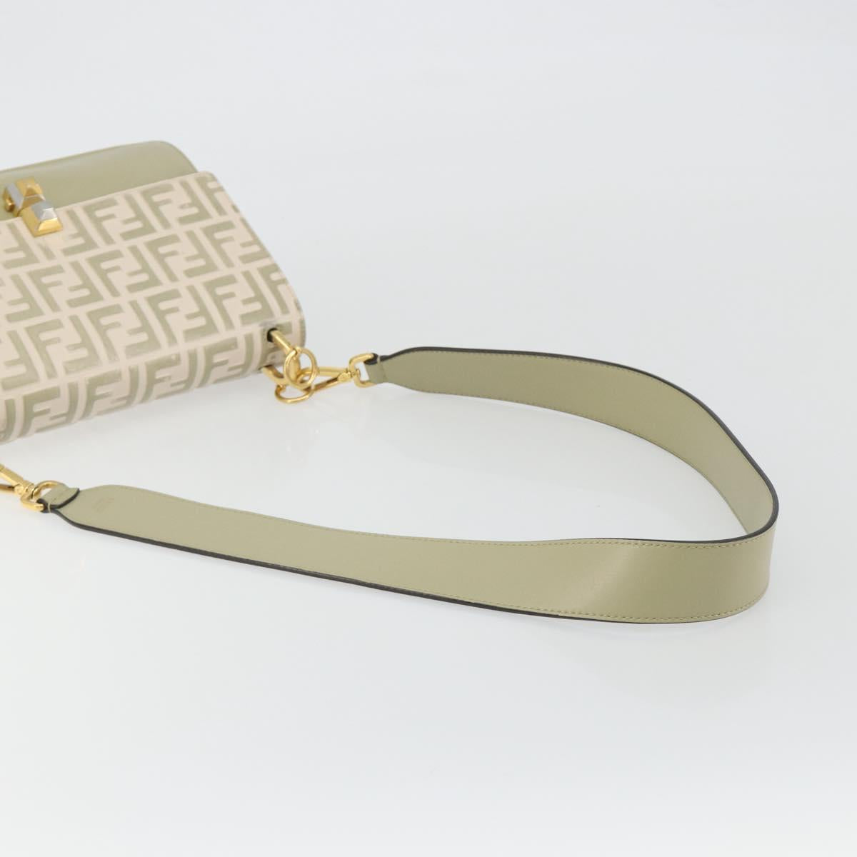 FENDI Zucca Shoulder Bag Ivory Gold 8BT283 Auth bs35756A