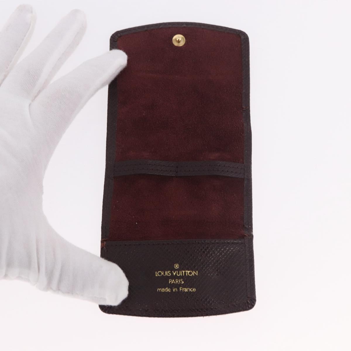 LOUIS VUITTON Taiga Buton de Manchette Cuffs Ardoise Silver M30566 Auth bs35759