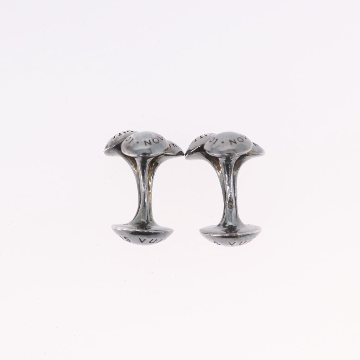 LOUIS VUITTON Taiga Buton de Manchette Cuffs Ardoise Silver M30566 Auth bs35759