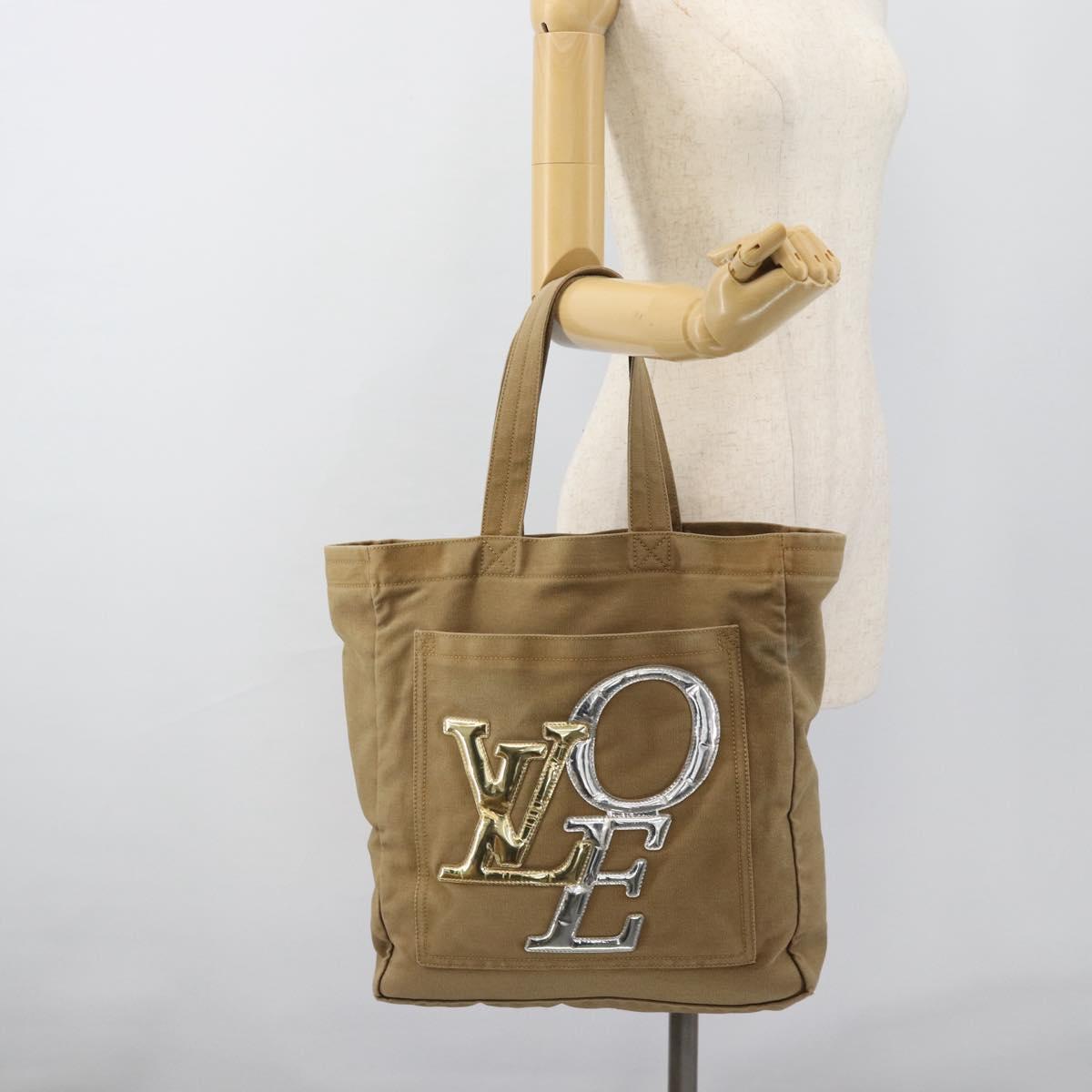 LOUIS VUITTON That's Love MM Tote Bag Canvas Brown M95466 LV Auth bs35762A
