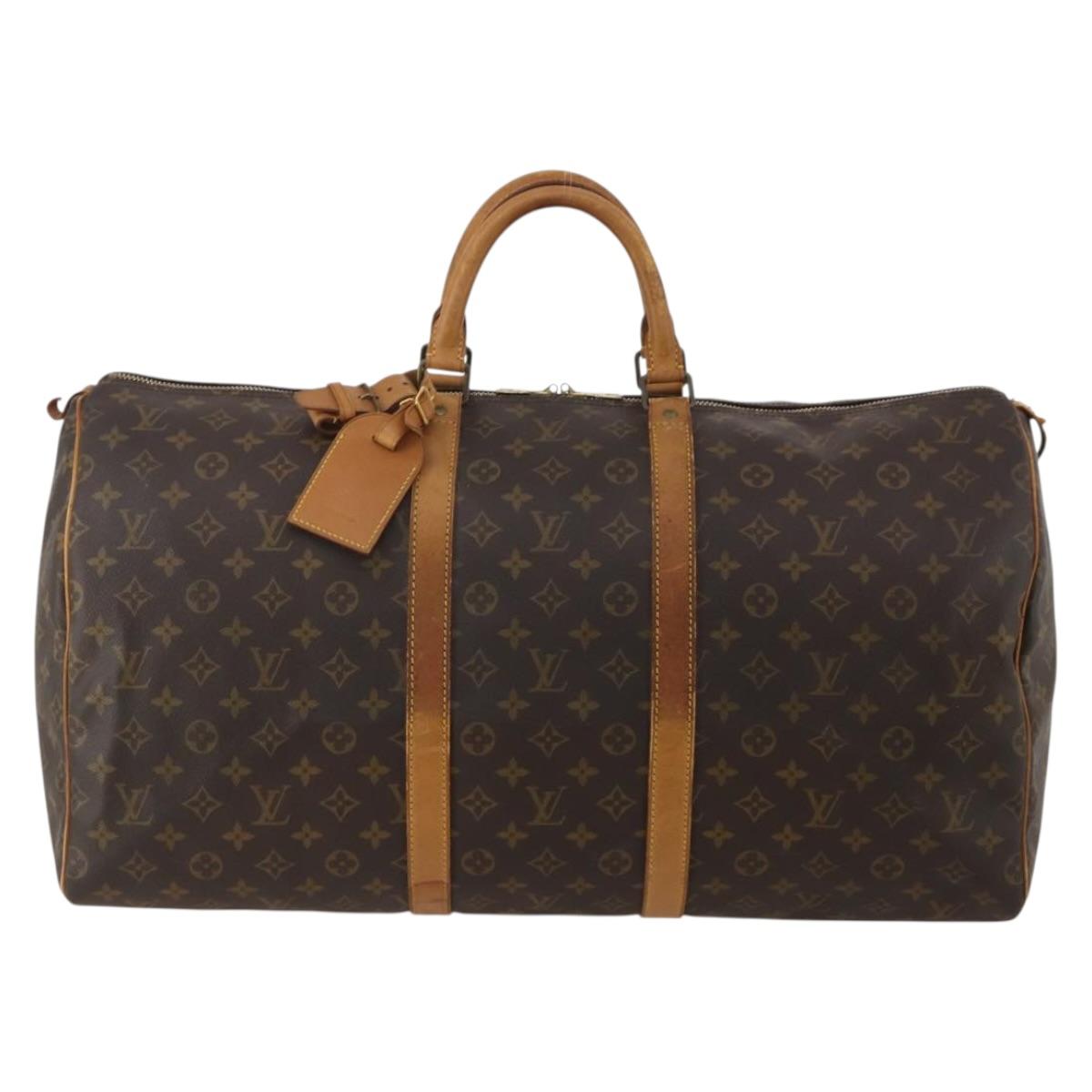 LOUIS VUITTON Monogram Keepall 55 Boston Bag M41424 LV Auth bs35764