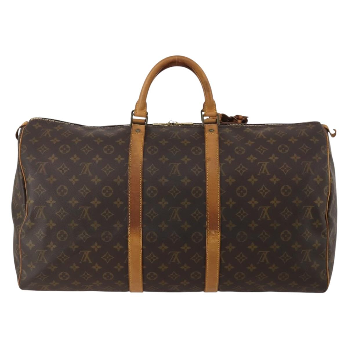 LOUIS VUITTON Monogram Keepall 55 Boston Bag M41424 LV Auth bs35764