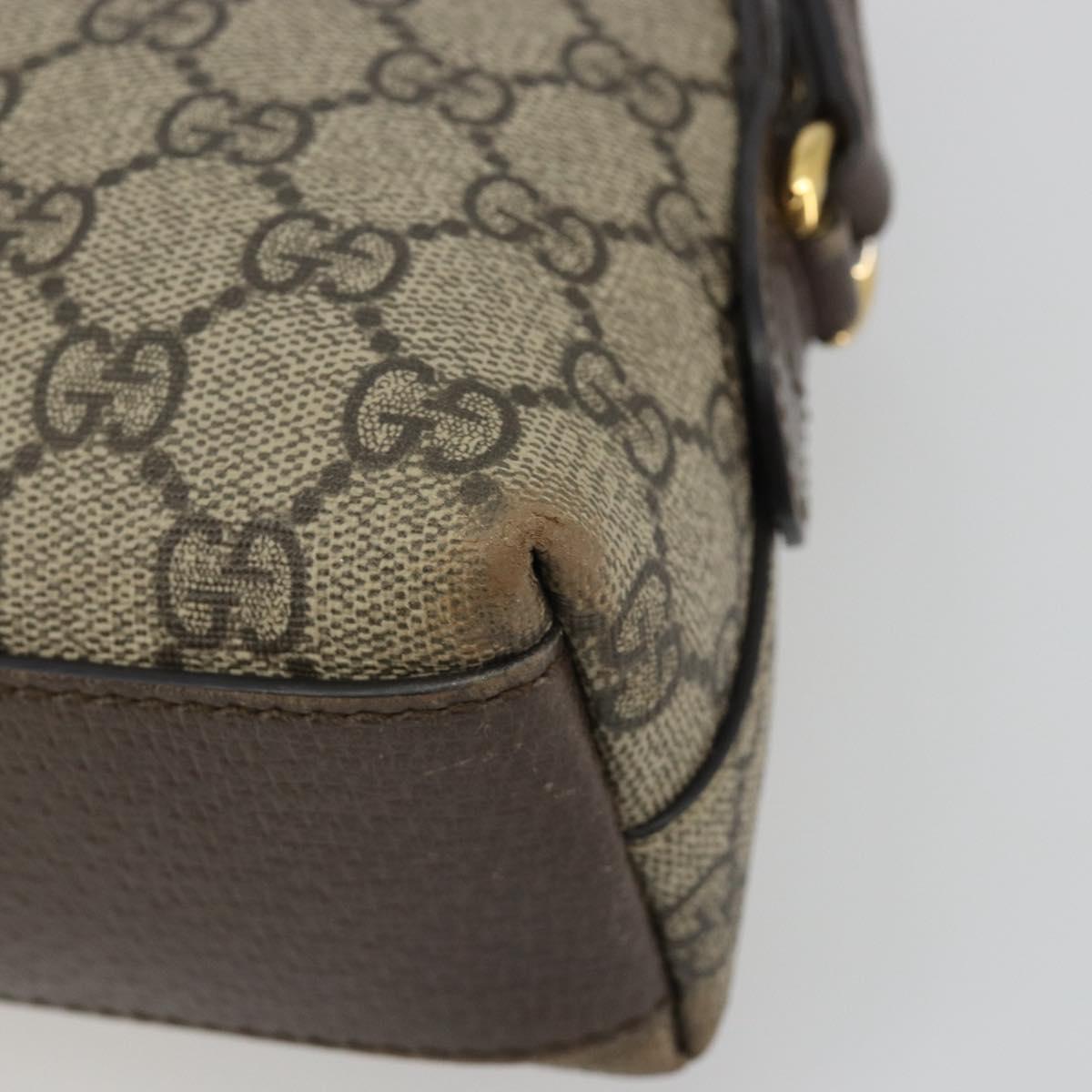 GUCCI GG Supreme Shoulder Bag PVC Beige Gold 499621 Auth bs35770