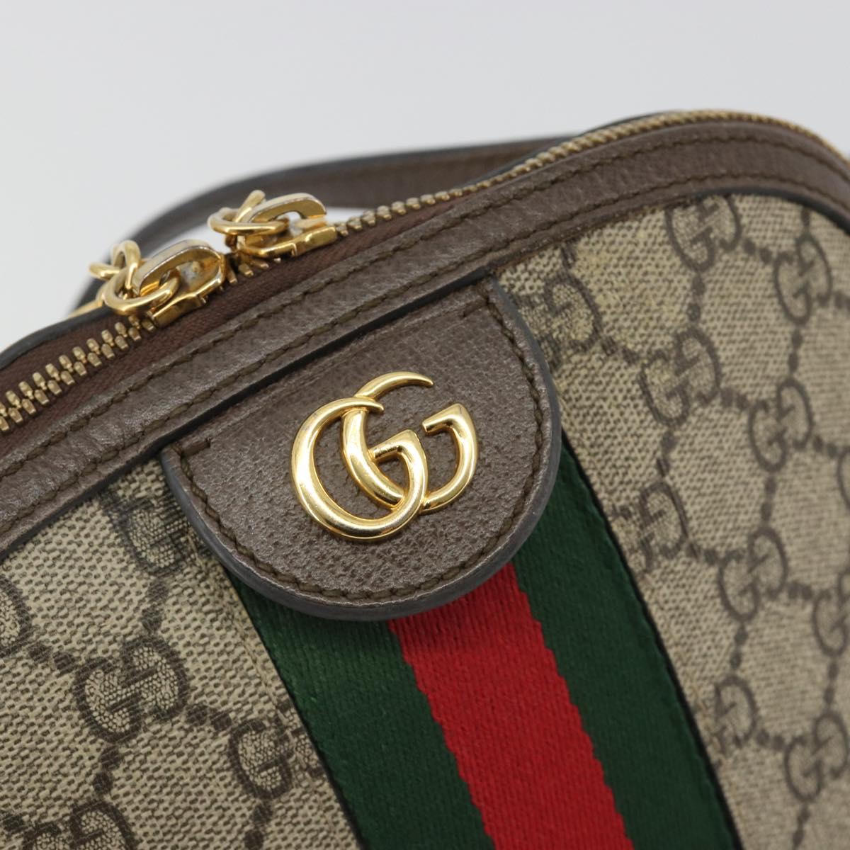 GUCCI GG Supreme Shoulder Bag PVC Beige Gold 499621 Auth bs35770
