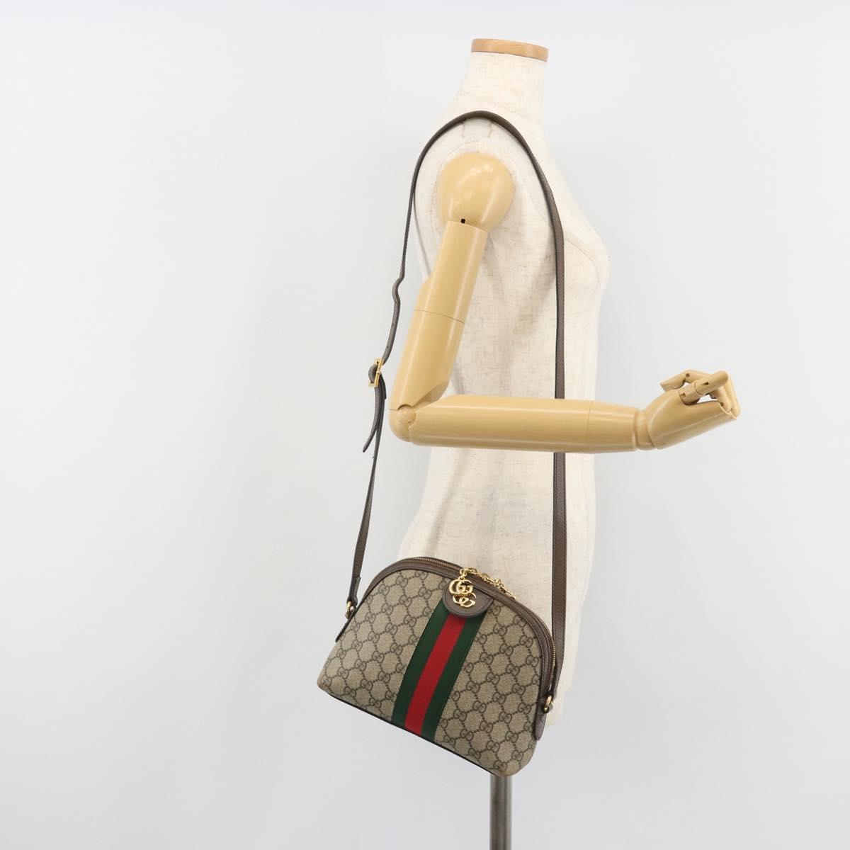 GUCCI GG Supreme Shoulder Bag PVC Beige Gold 499621 Auth bs35770