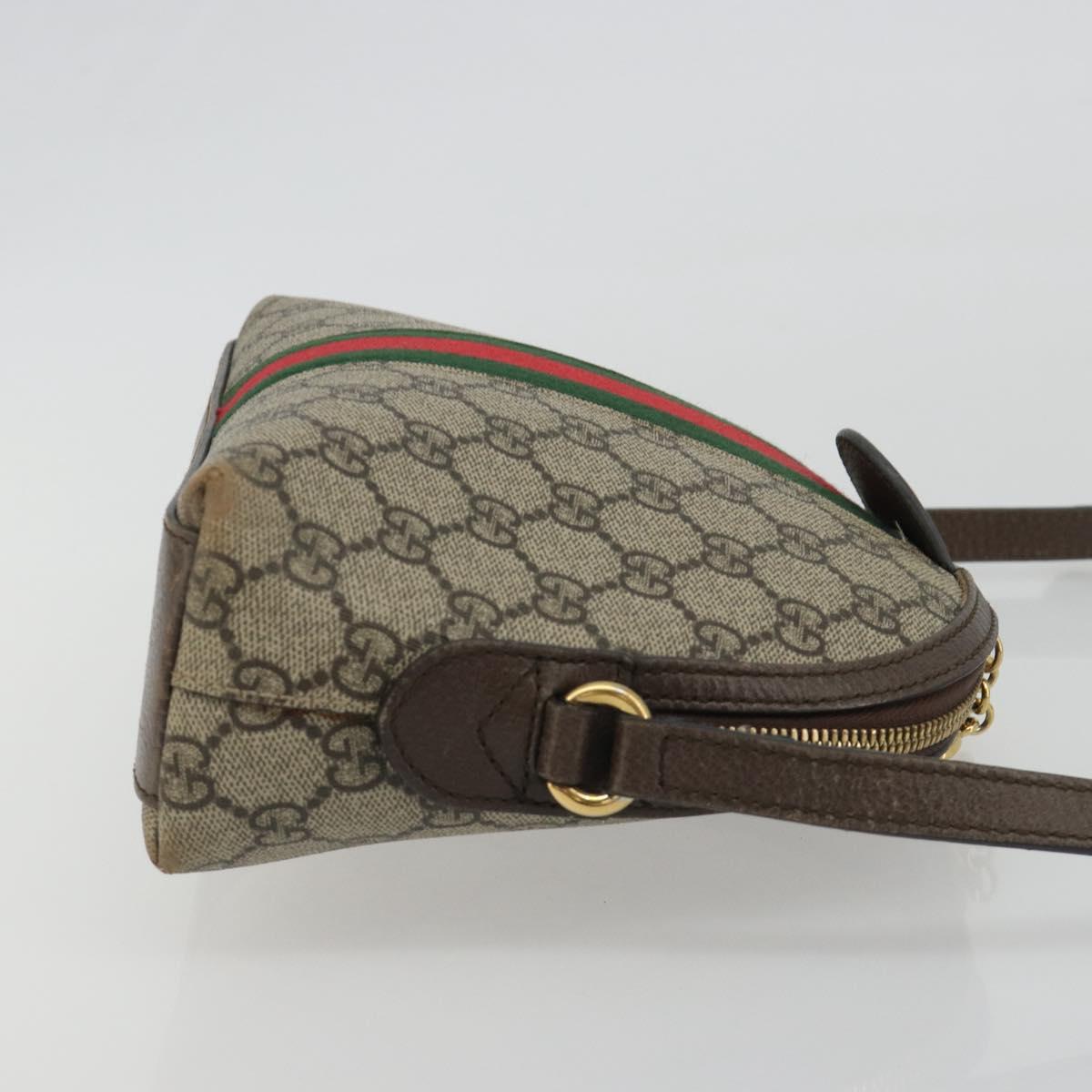 GUCCI GG Supreme Shoulder Bag PVC Beige Gold 499621 Auth bs35770