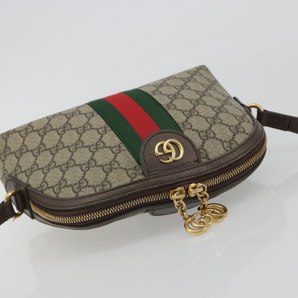 GUCCI GG Supreme Shoulder Bag PVC Beige Gold 499621 Auth bs35770