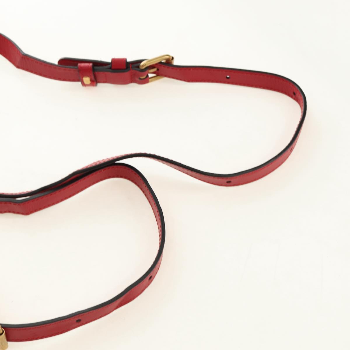 GUCCI Shoulder Bag Leather Red Gold 598594 Auth bs35771V