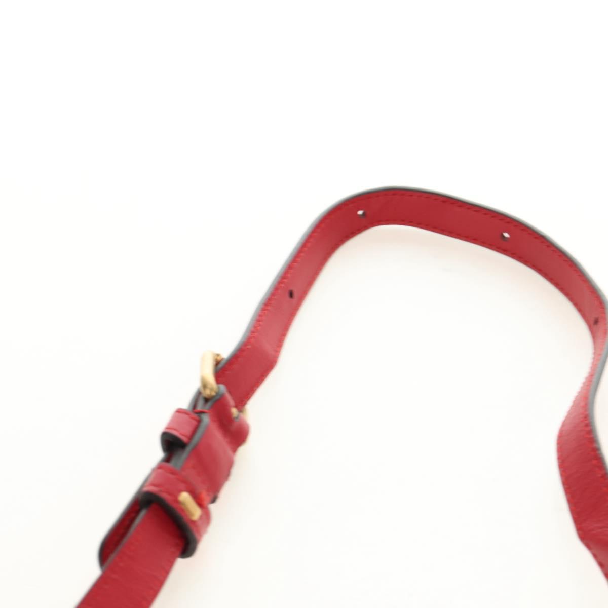 GUCCI Shoulder Bag Leather Red Gold 598594 Auth bs35771V