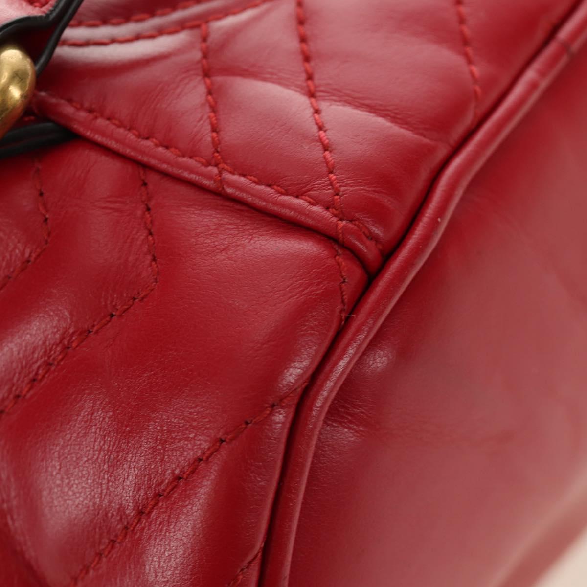 GUCCI Shoulder Bag Leather Red Gold 598594 Auth bs35771V