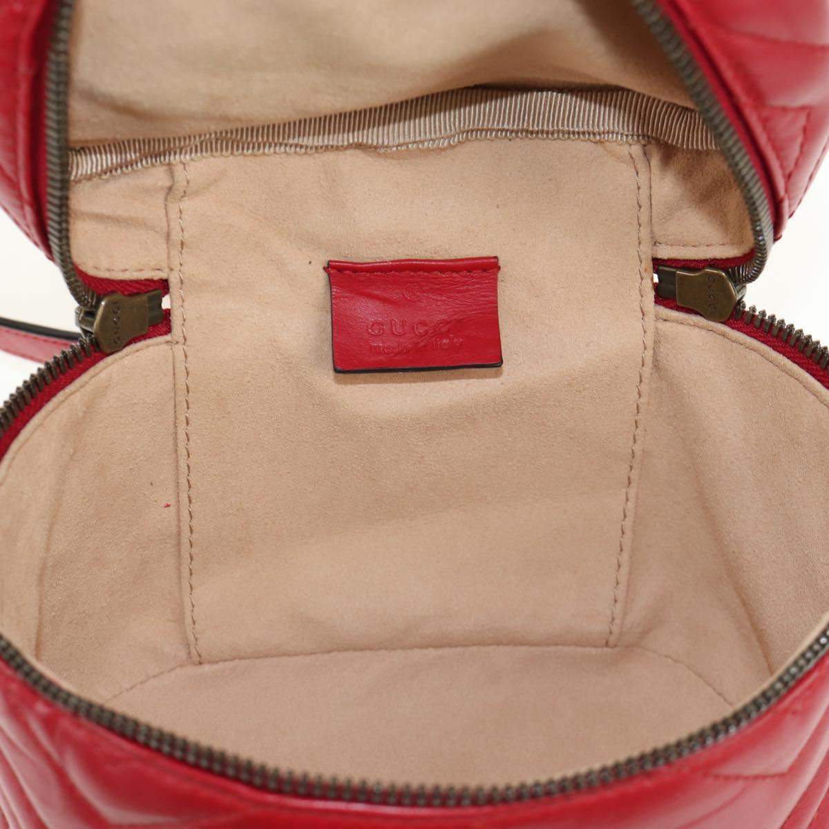GUCCI Shoulder Bag Leather Red Gold 598594 Auth bs35771V