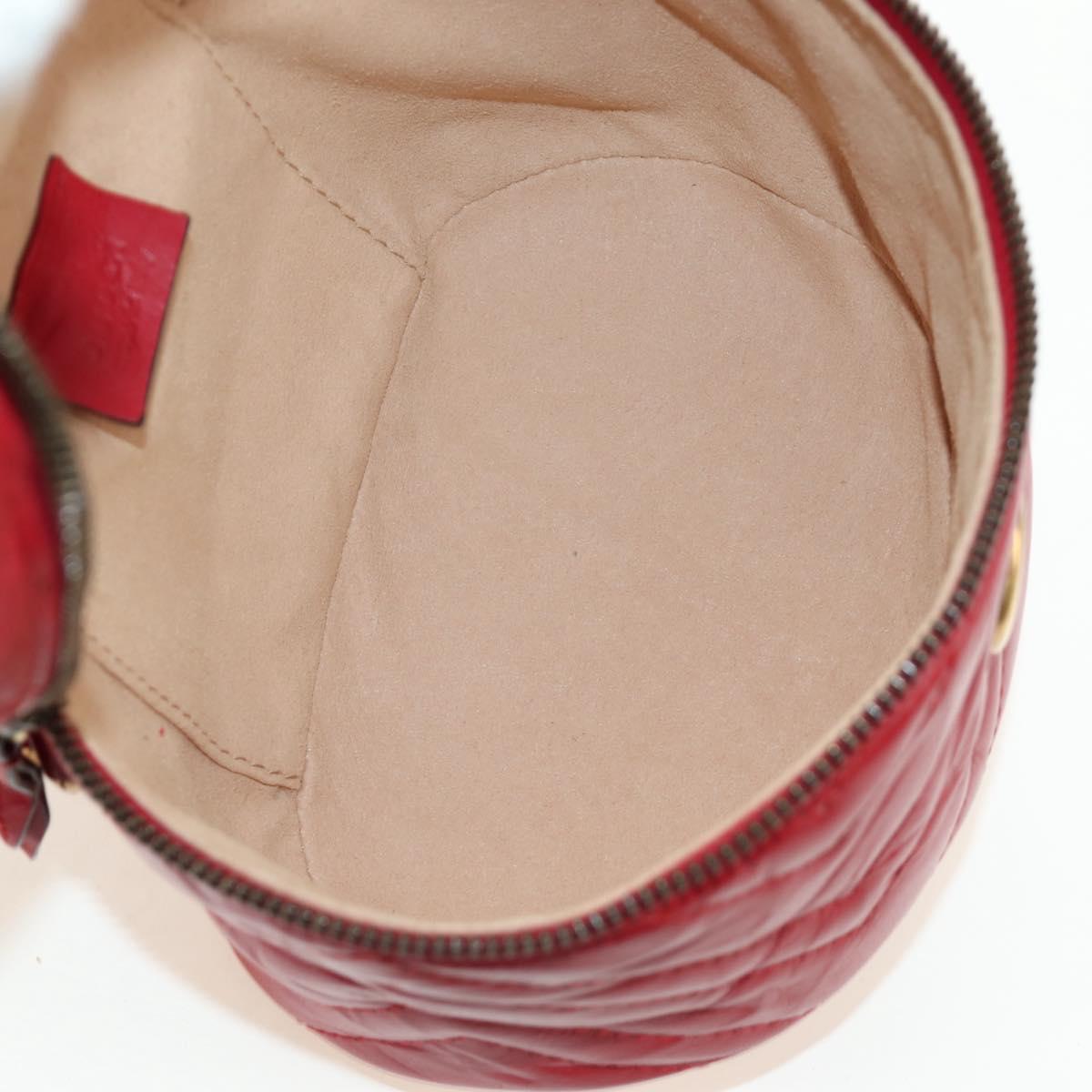 GUCCI Shoulder Bag Leather Red Gold 598594 Auth bs35771V