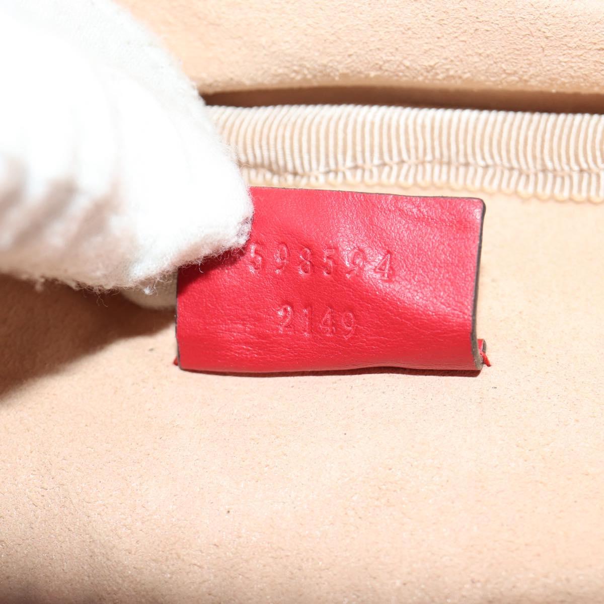 GUCCI Shoulder Bag Leather Red Gold 598594 Auth bs35771V