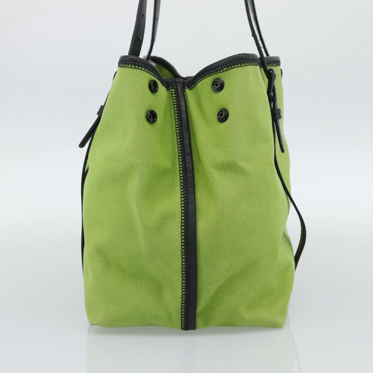 BOTTEGA VENETA Tote Bag Canvas Green Black 256763 Auth bs35773