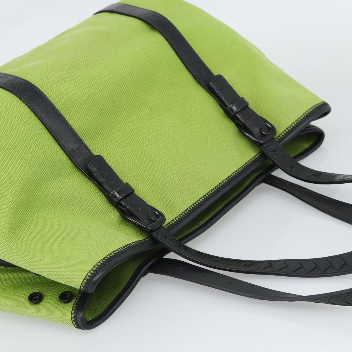 BOTTEGA VENETA Tote Bag Canvas Green Black 256763 Auth bs35773
