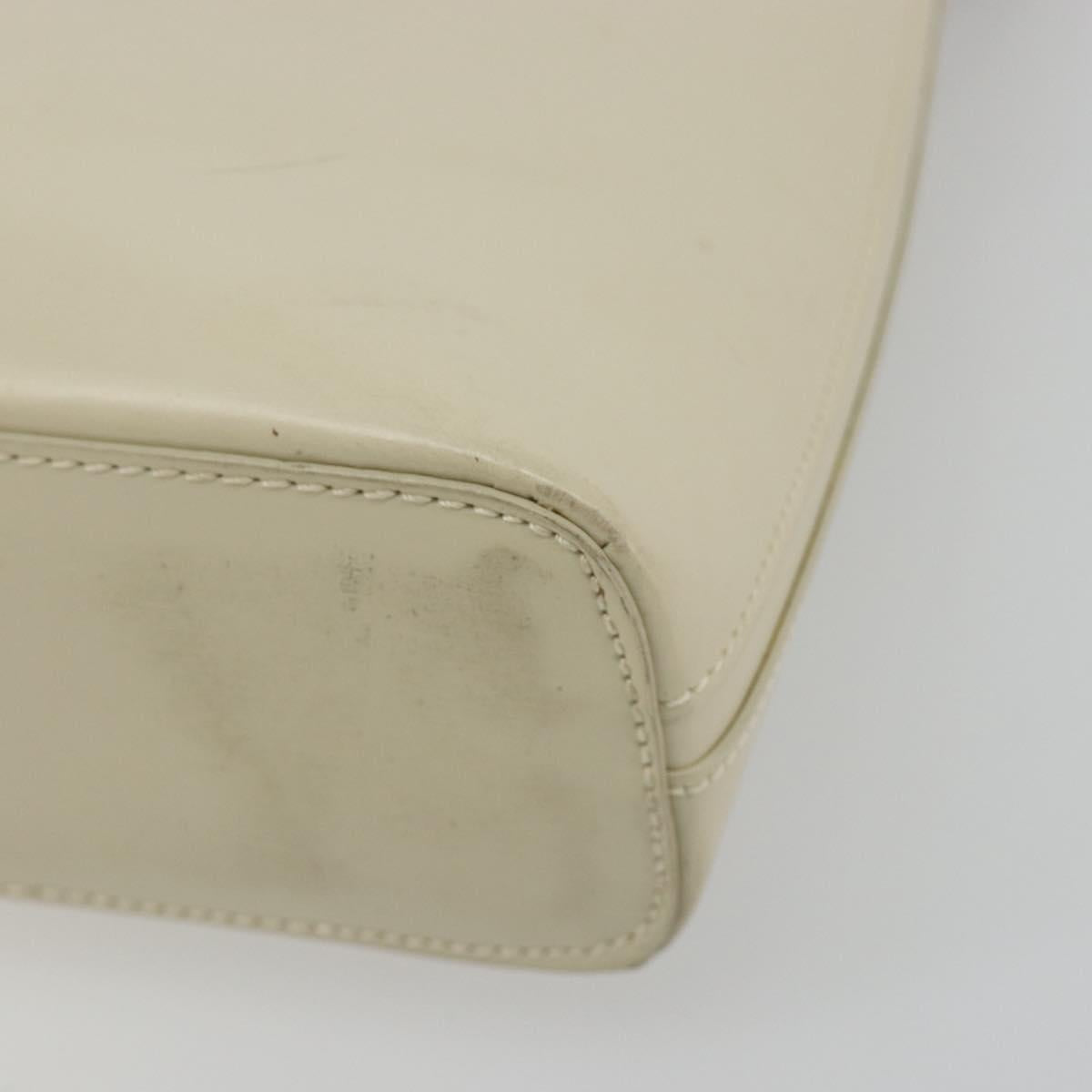 LOEWE Hand Bag Patent Beige Silver Auth bs35774