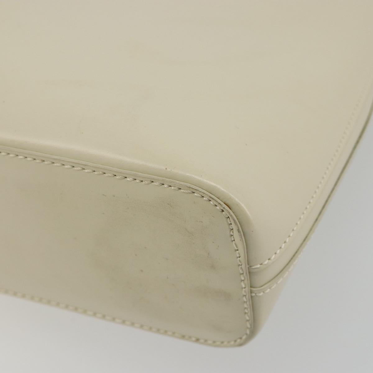 LOEWE Hand Bag Patent Beige Silver Auth bs35774