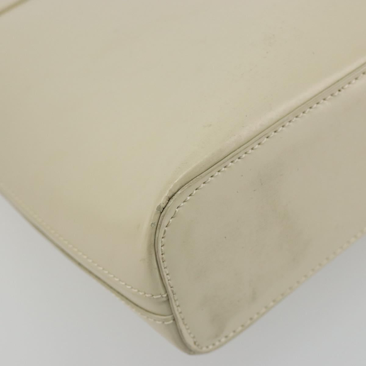 LOEWE Hand Bag Patent Beige Silver Auth bs35774
