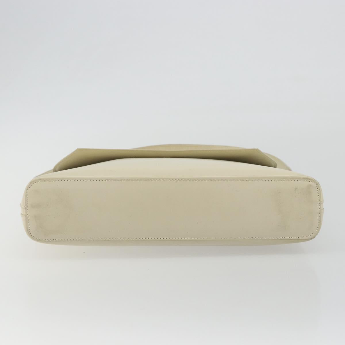 LOEWE Hand Bag Patent Beige Silver Auth bs35774
