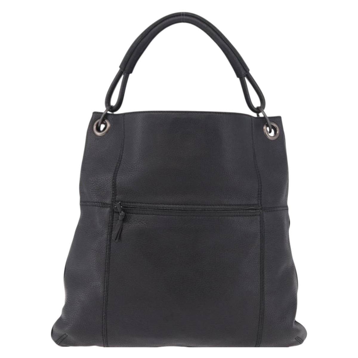BOTTEGA VENETA Hand Bag Outlet Leather Black 115778 Auth bs35781