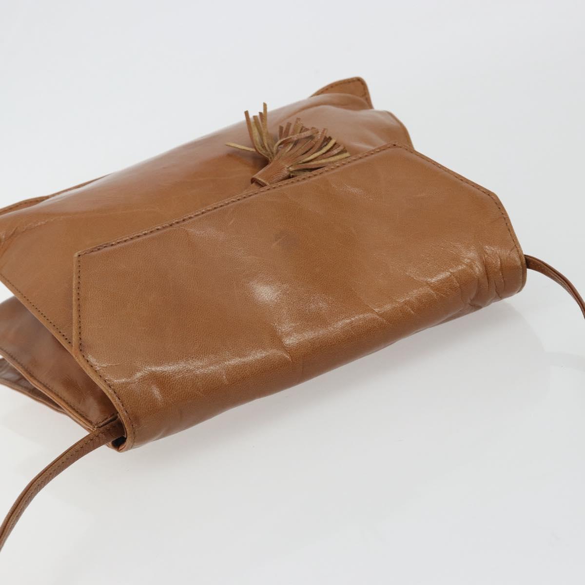 BOTTEGA VENETA Shoulder Bag Leather Brown Gold Auth bs35782