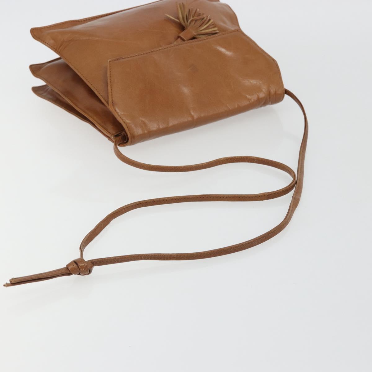BOTTEGA VENETA Shoulder Bag Leather Brown Gold Auth bs35782