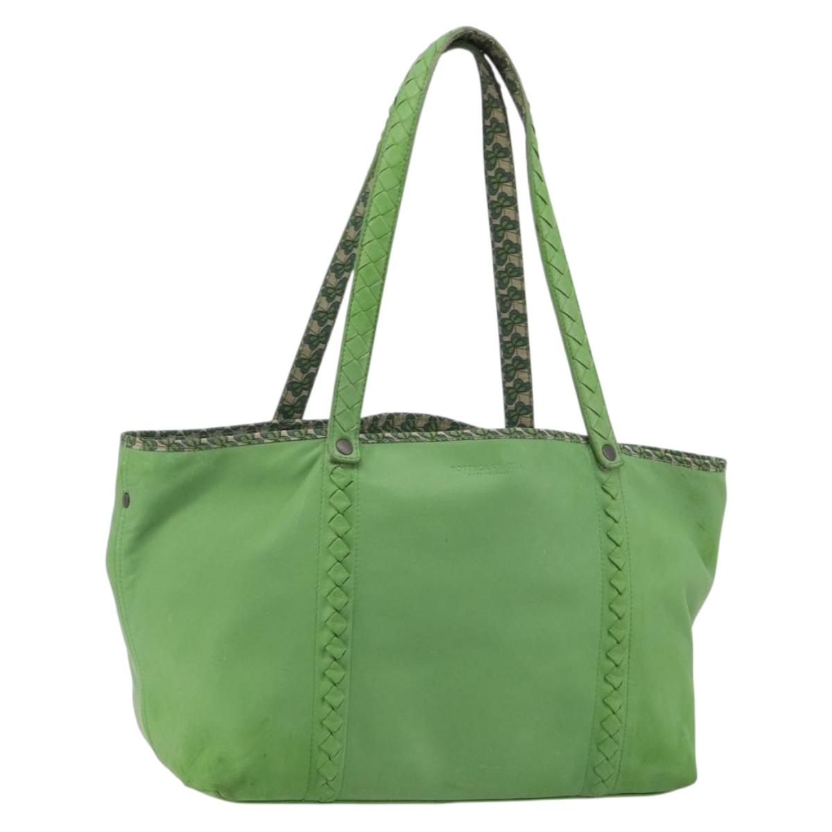 BOTTEGA VENETA Tote Bag Leather Green Auth bs35783