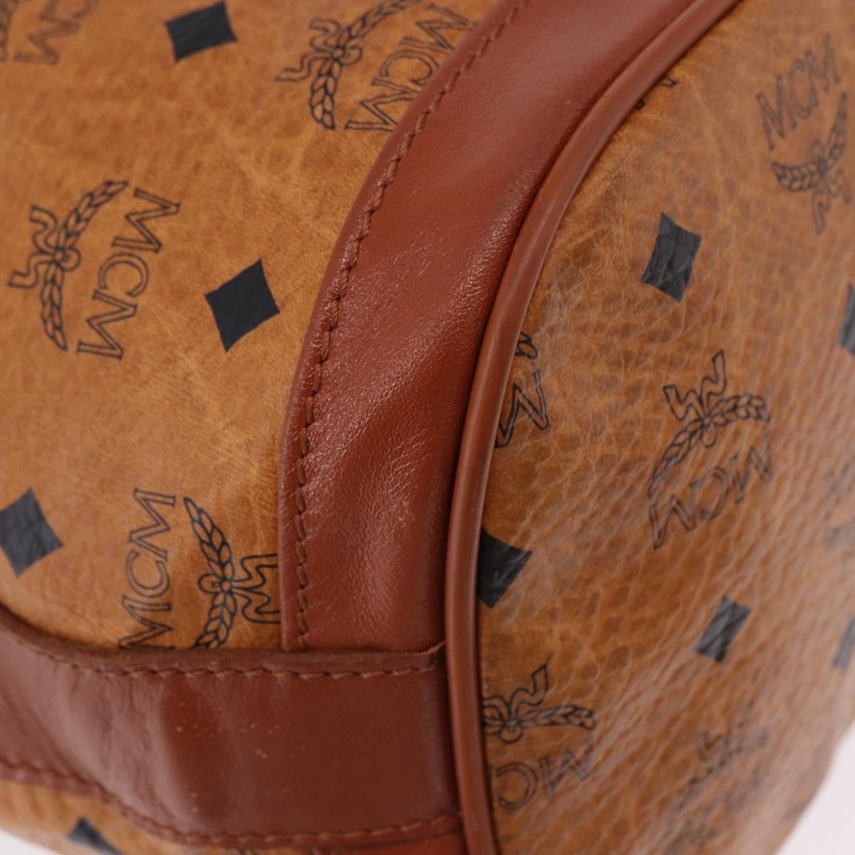 MCM Vicetos Shoulder Bag Leather Brown Gold Auth bs35784