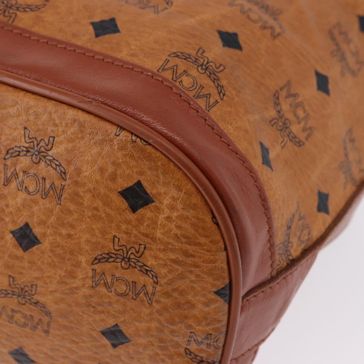 MCM Vicetos Shoulder Bag Leather Brown Gold Auth bs35784