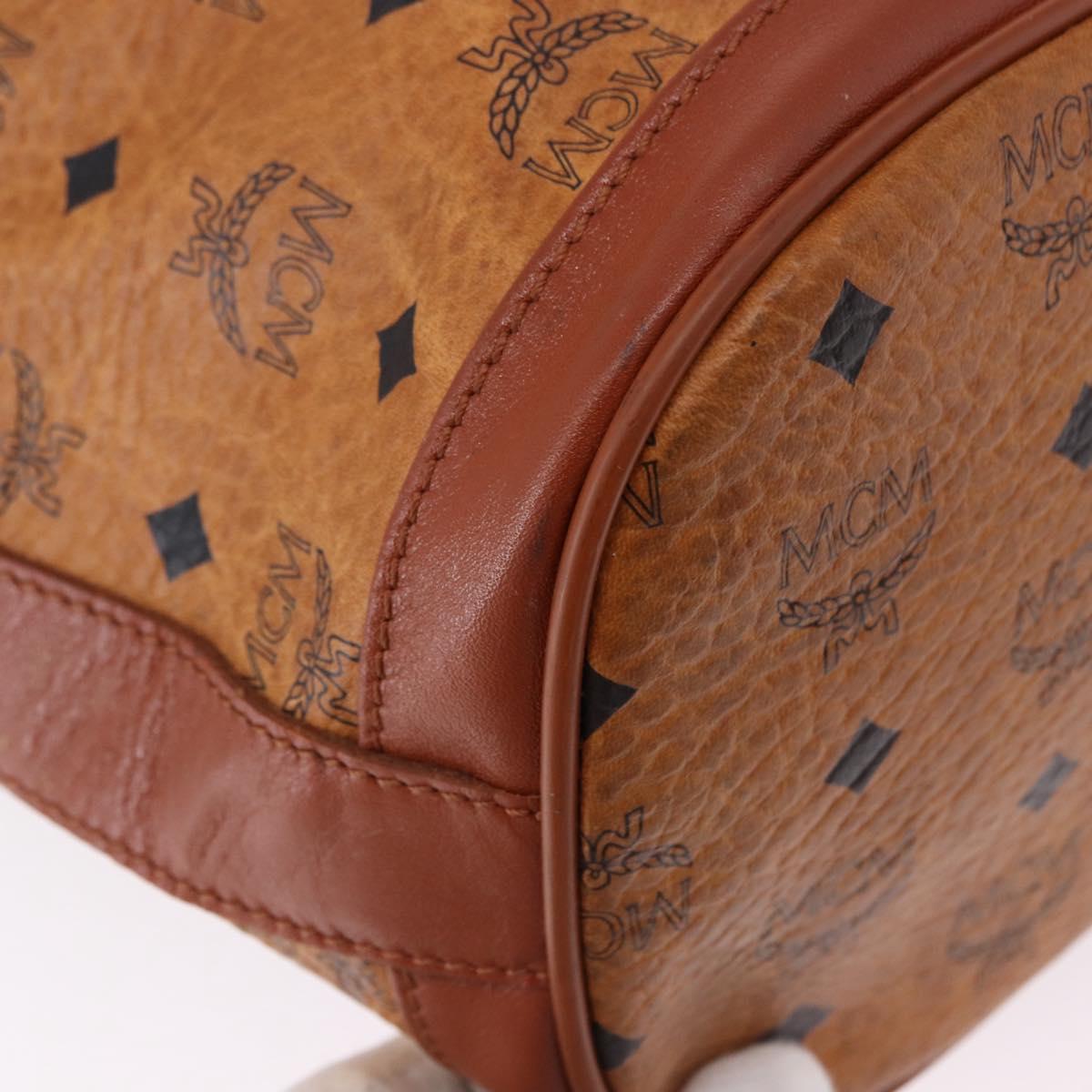 MCM Vicetos Shoulder Bag Leather Brown Gold Auth bs35784