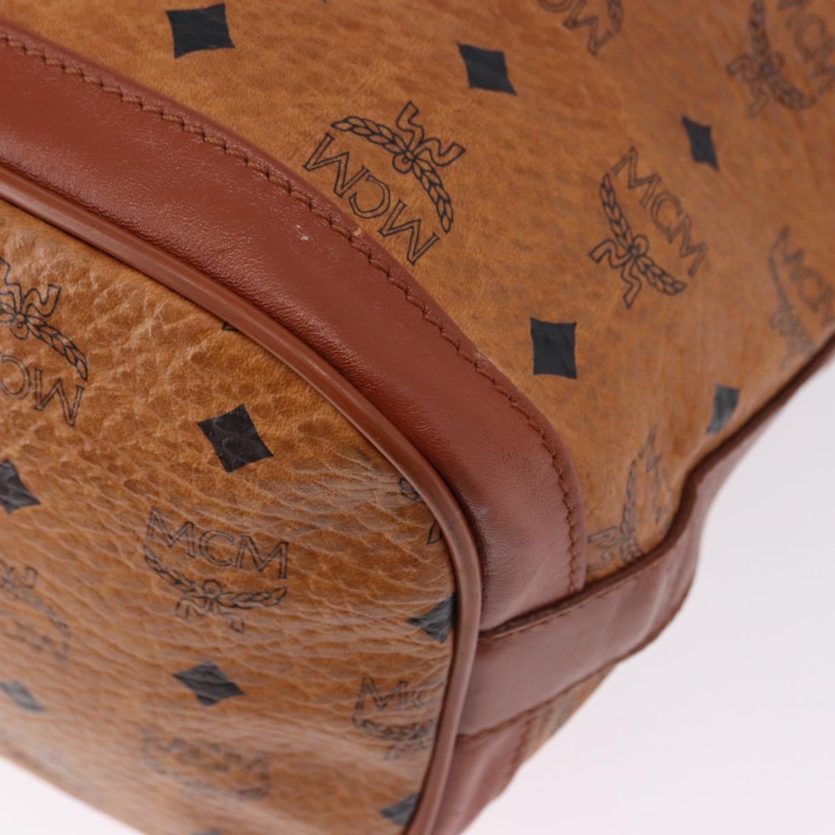 MCM Vicetos Shoulder Bag Leather Brown Gold Auth bs35784