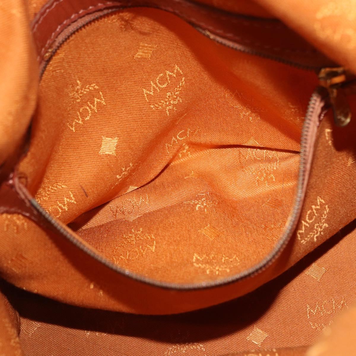 MCM Vicetos Shoulder Bag Leather Brown Gold Auth bs35784