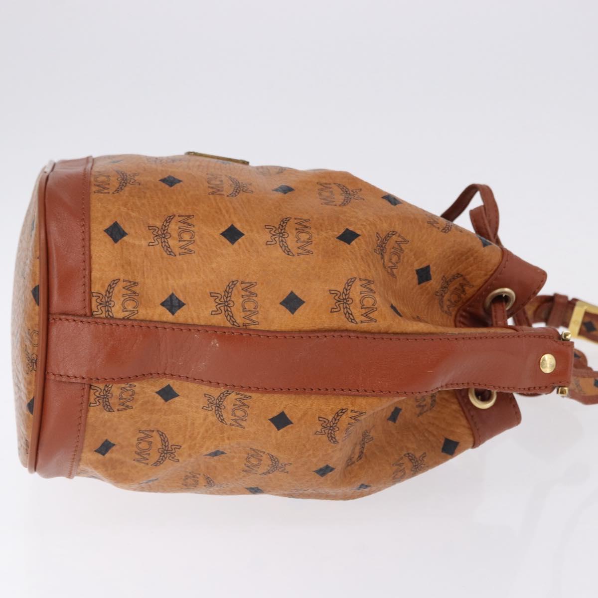MCM Vicetos Shoulder Bag Leather Brown Gold Auth bs35784