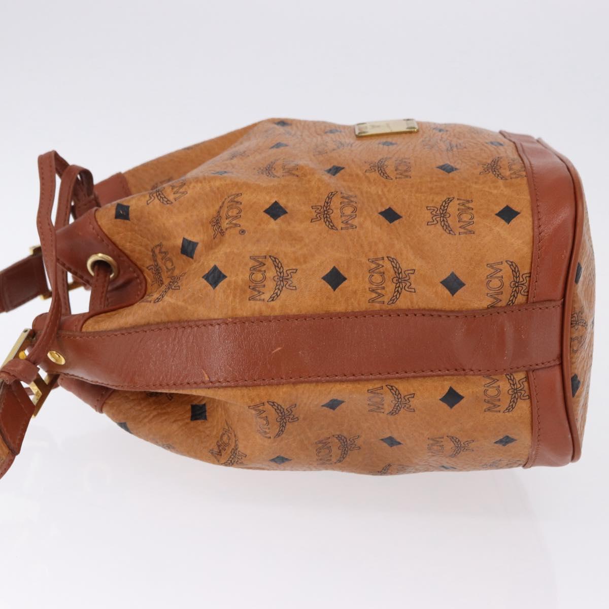 MCM Vicetos Shoulder Bag Leather Brown Gold Auth bs35784
