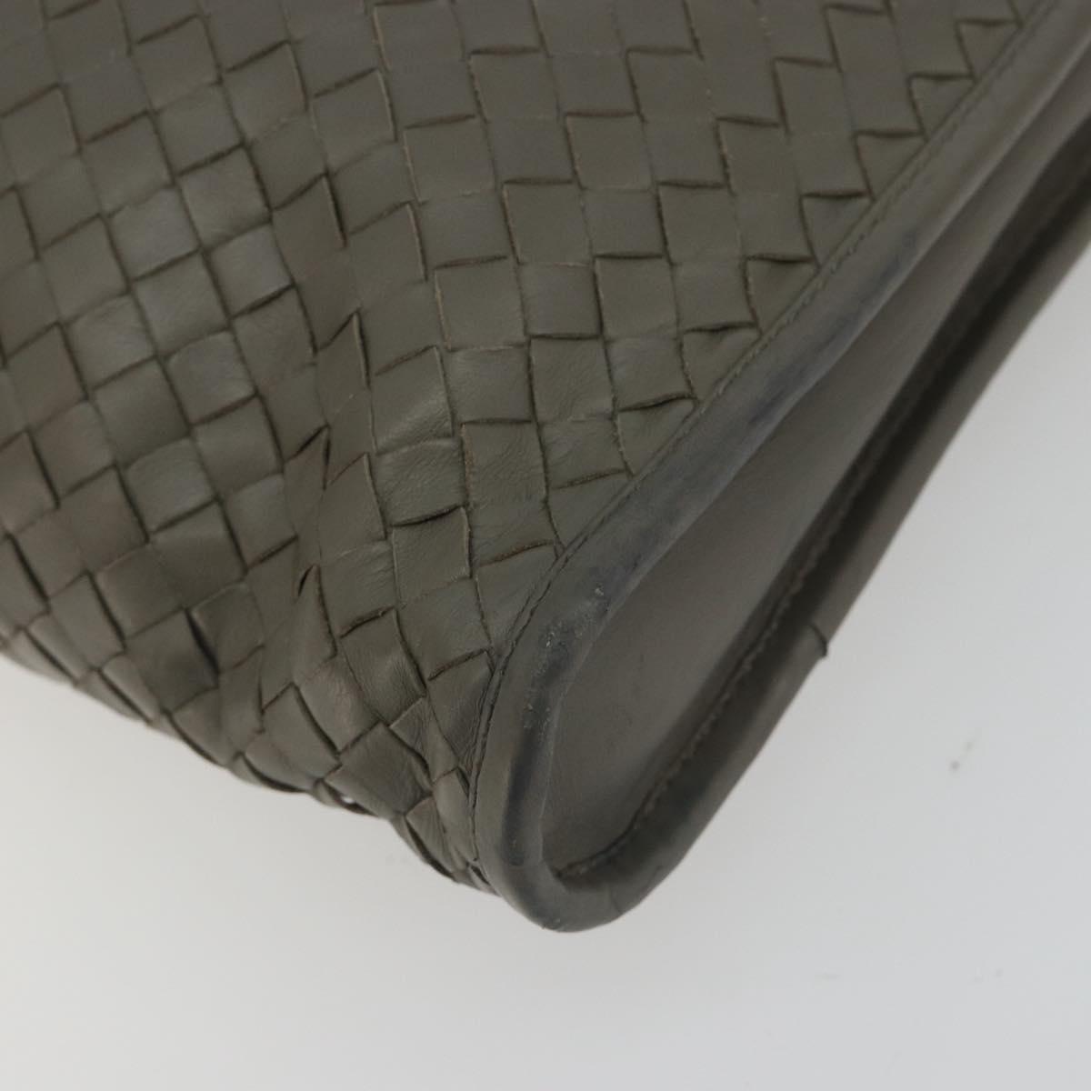 BOTTEGA VENETA INTRECCIATO Business Bag Leather 2way Gray Auth bs35785