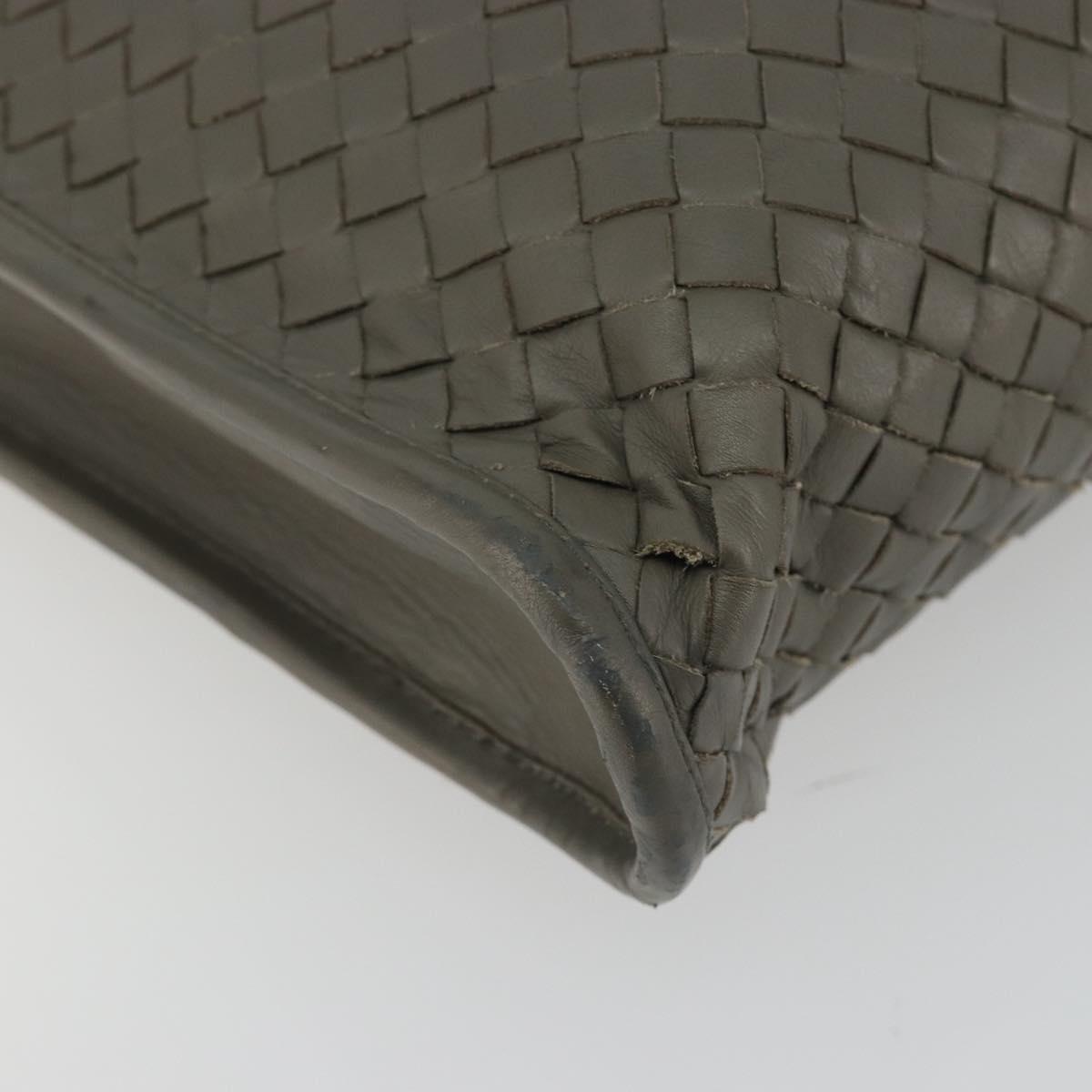 BOTTEGA VENETA INTRECCIATO Business Bag Leather 2way Gray Auth bs35785