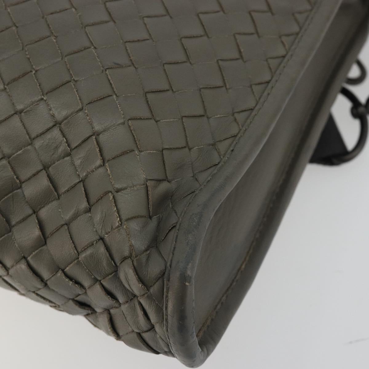 BOTTEGA VENETA INTRECCIATO Business Bag Leather 2way Gray Auth bs35785